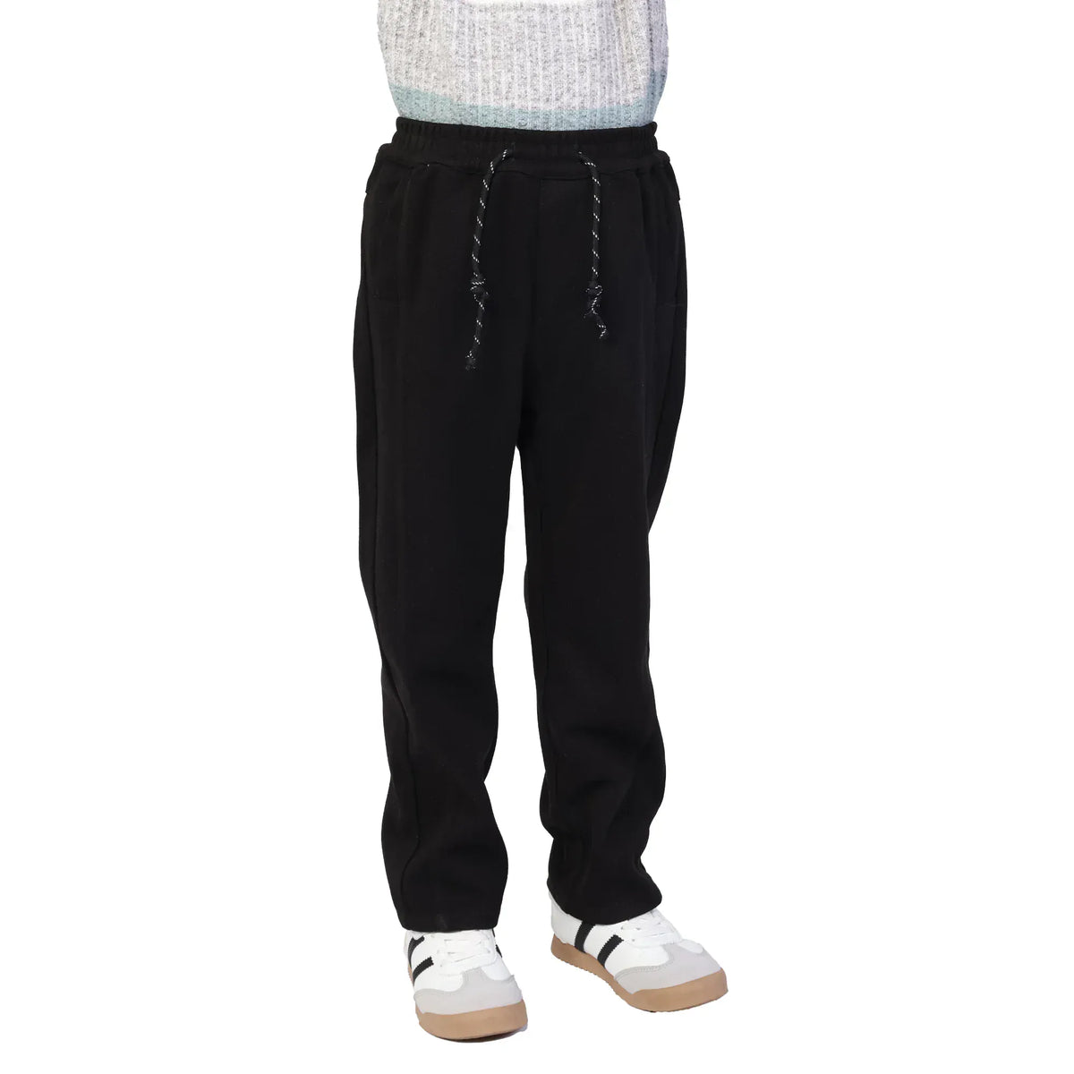 Black Plain Classic Pants for Boys Image