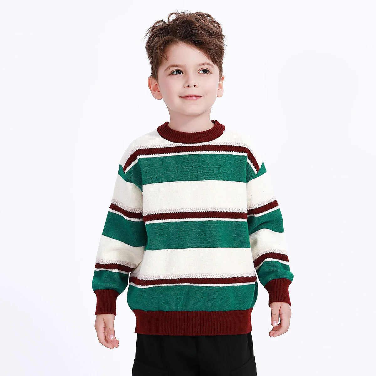 Casual Striped Pullover for Boys Image
