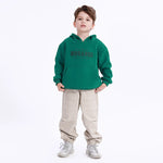 Army Green Casual Embroidery Hoodie for Boys Image