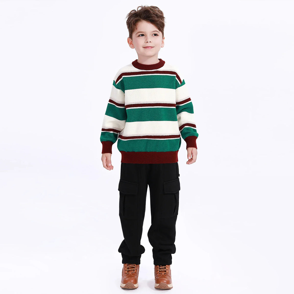 Black Casual Plain Pants for Boys Image