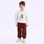 Purple Red Casual Plain Pants for Boys Image