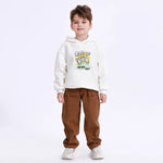 Off White Casual Printed Hoodie for Boys Image