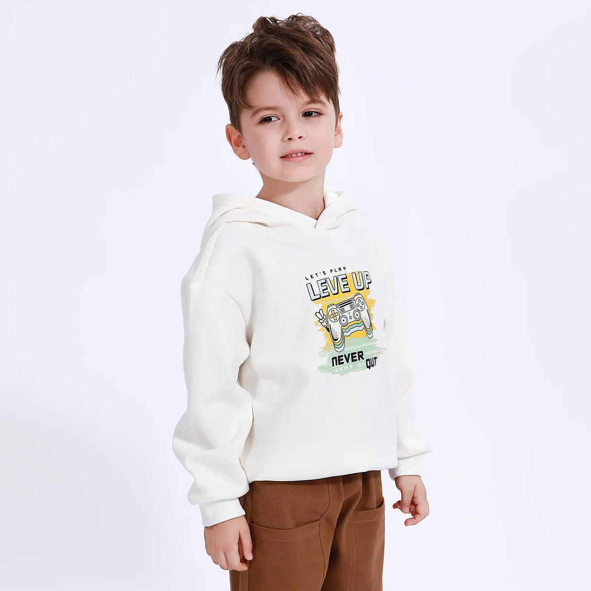 Casual Printed Hoodie for Boys Image