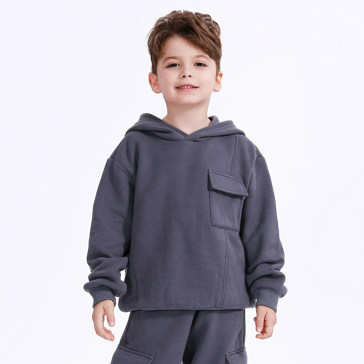 Casual Plain Hoodie for Boys Image