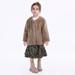 Brown Casual Solid Jacket for Girls Image
