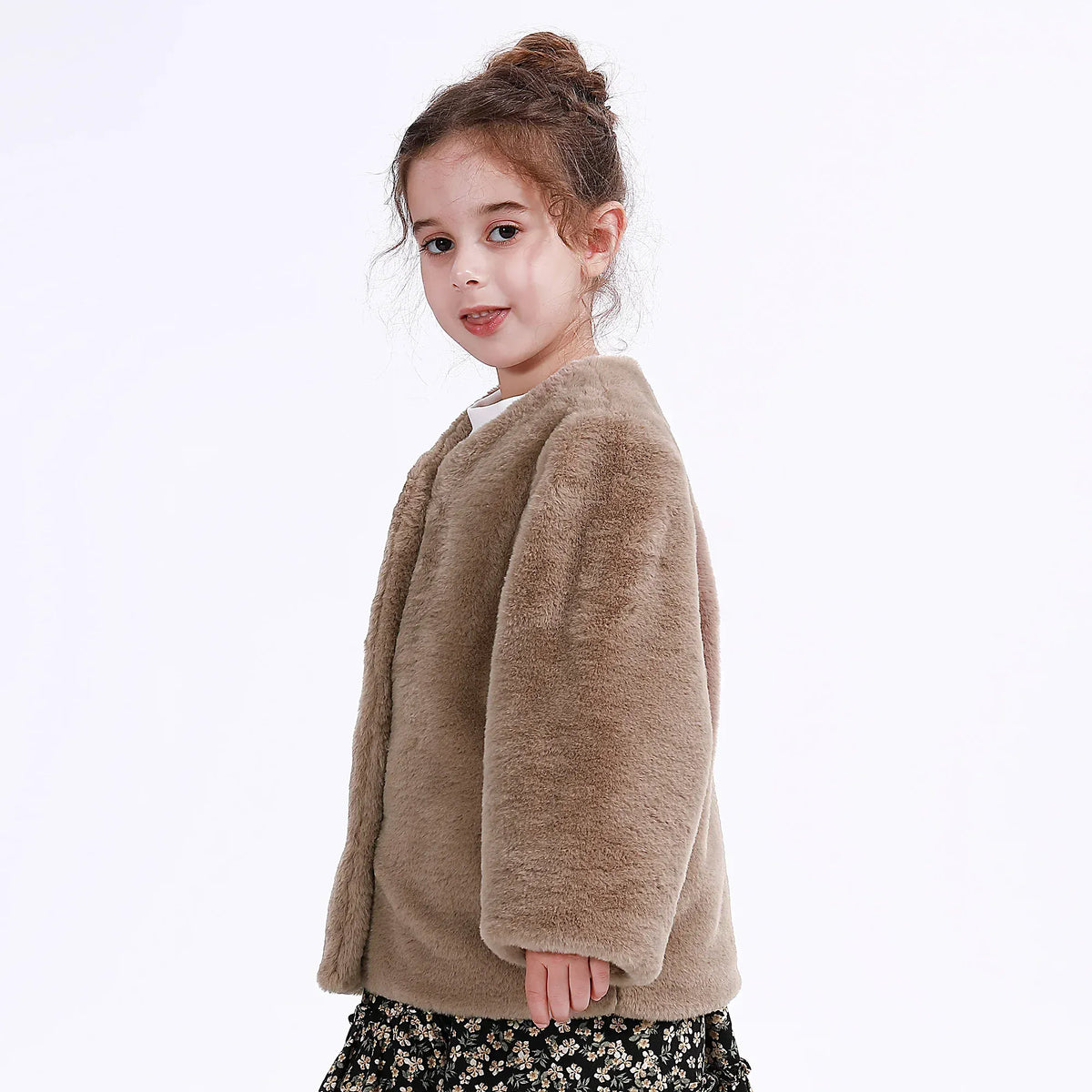 Casual Solid Jacket for Girls Image