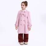 Pink Casual Plain Jacket for Girls Image
