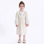 Light Beige Casual Floral Dress for Girls Image