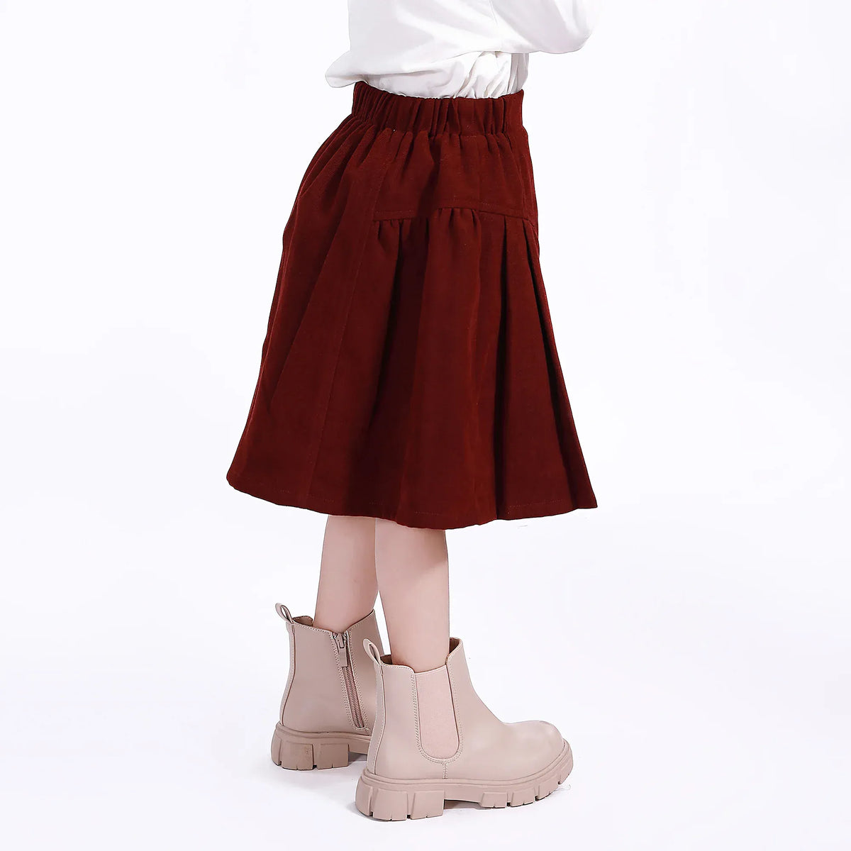 Casual Plain Skirt for Girls Image