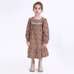 Coffee Casual Floral Dress for Girls Image
