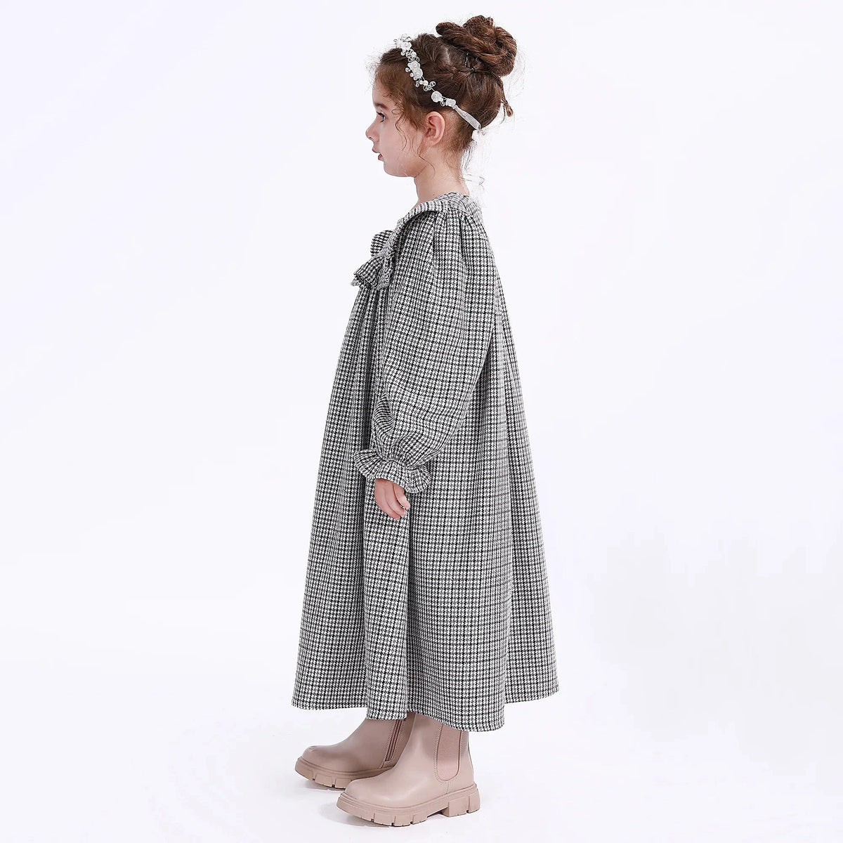 Casual Checked Dress for Girls Image