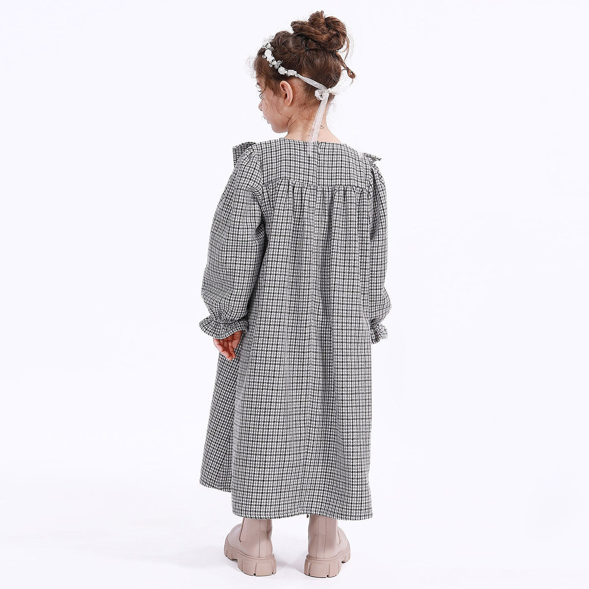 Casual Checked Dress for Girls Image