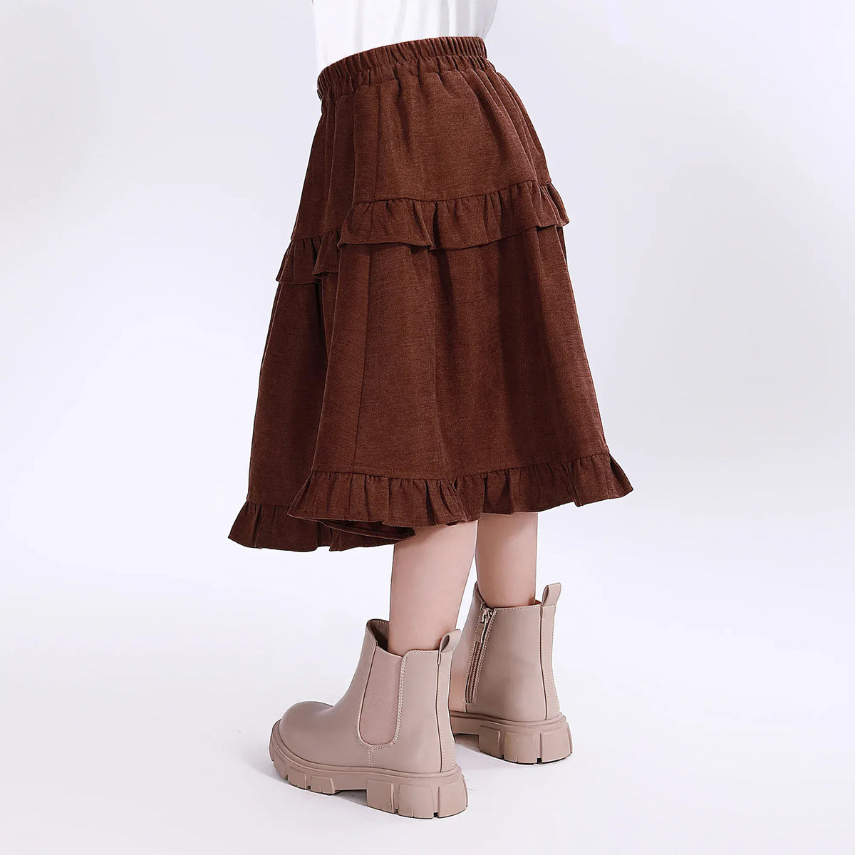 Casual Plain Skirt for Girls Image