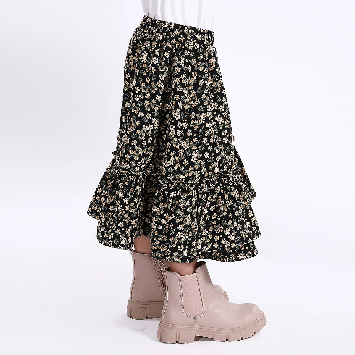 Casual Floral Skirt for Girls Image