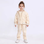 Light Beige Casual Embroidery Jacket for Girls Image