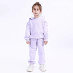 Light Purple Casual Embroidery Hoodie for Girls Image