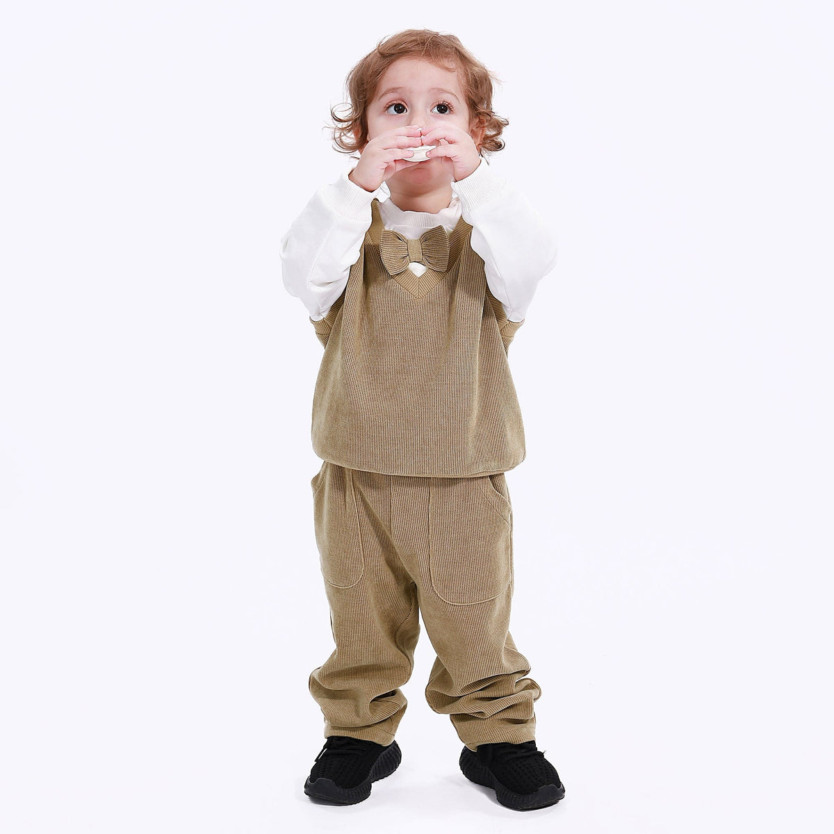 Khaki Casual Color-Blocked Sweatshirt for Baby boy Image