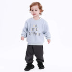 Dark Grey Casual Plain Pants for Baby boy Image