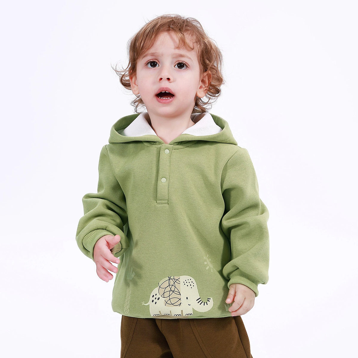 Light Green Casual Printed Sweatshirt for Baby boy Image
