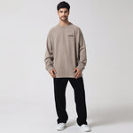 Khaki Casual Embroidery Sweatshirt for Men Image