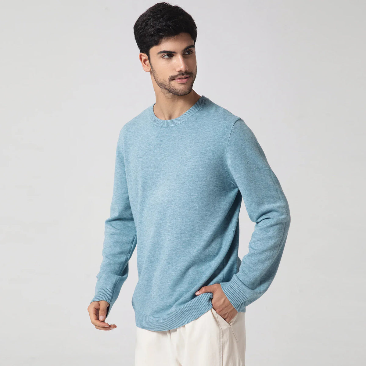 Casual Plain Sweater for Men Image