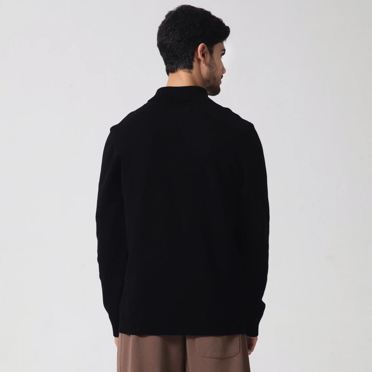 Casual Plain Sweater for Men Image