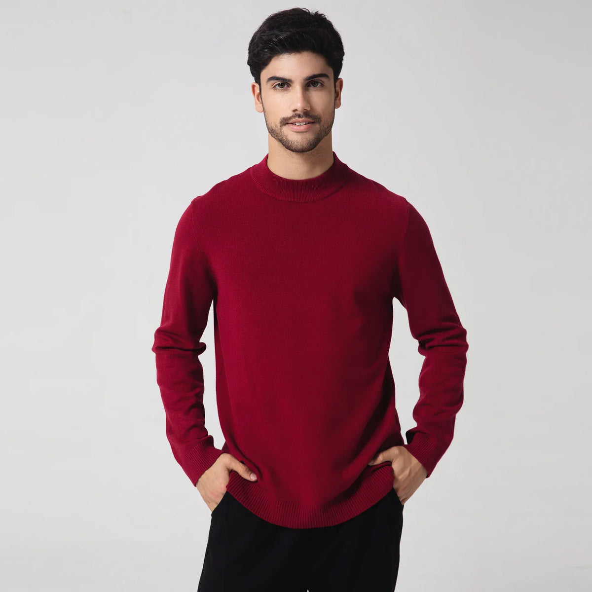 Casual Plain Sweater for Men Image