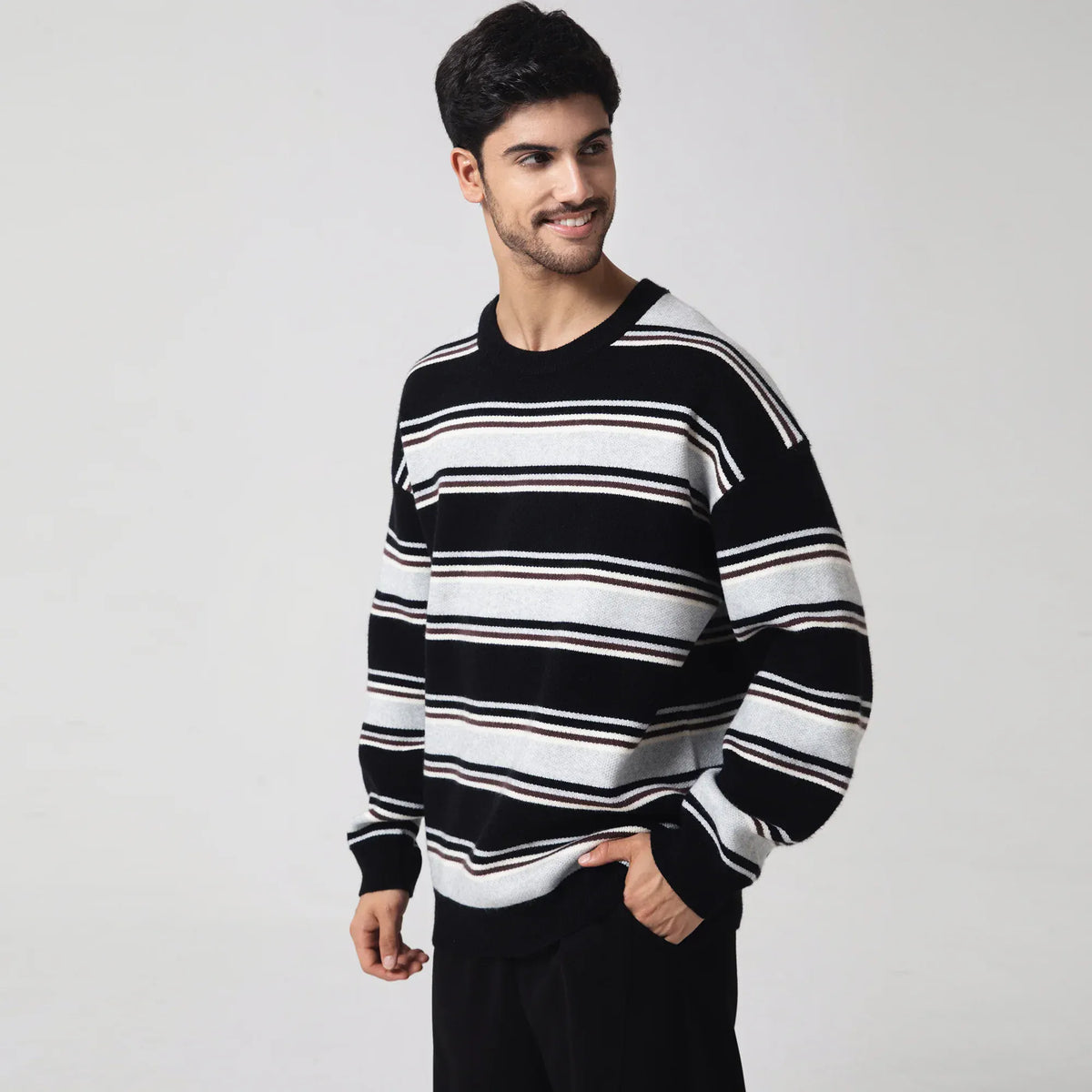 Casual Striped Sweater for Men Image