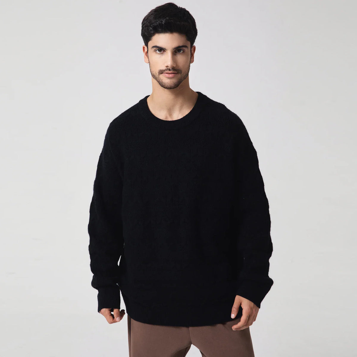 Casual Jacquard Sweater for Men Image