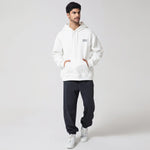 White Casual Printed Hoodie for Men Image