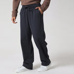 Dark Grey Casual Plain Pants for Men Image