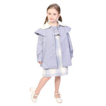 Grey Blue Solid Formal Jacket for Girls Image