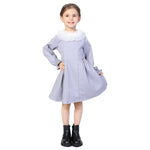 Grey Blue Solid Formal Dress for Girls Image
