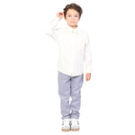 Light Beige Plain Formal Shirt for Boys Image