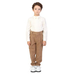 Dark Khaki Solid Formal Pants for Boys Image