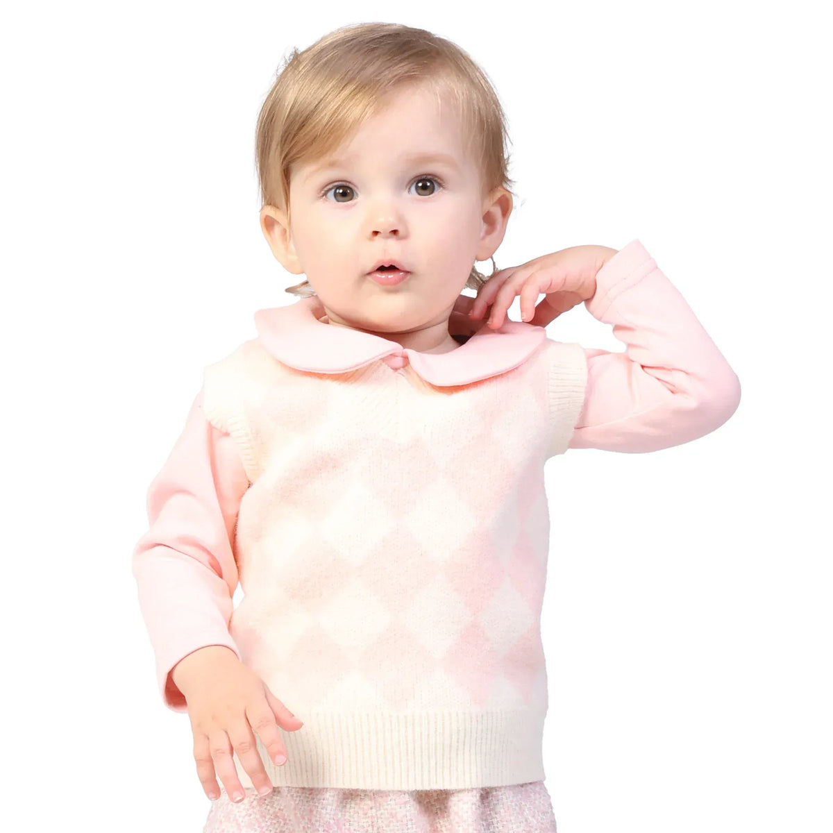 Checked Formal Waistcoat for Baby girl Image