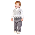 Light Grey Color-Blocked Formal Waistcoat for Baby boy Image