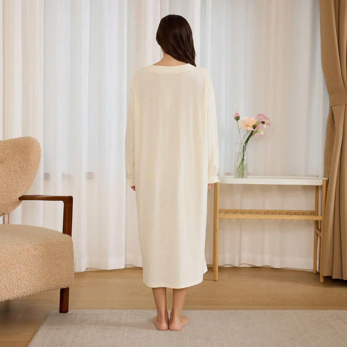 Embroidery Pajama Dress for Women Image