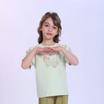 Printed Fashion T-Shirt For Girls Bean Green Image