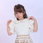 Light Beige laced Fashion Blouse For Girls Image