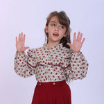 Floral Fashion Shirt For Girls Maroon Image
