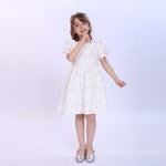 Beige Floral Fashion Dress For Girls Image