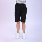Plain Fashion Shorts For Boys Black Image