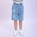 Washed Jeans Fashion Shorts For Boys Jeans Blue Image
