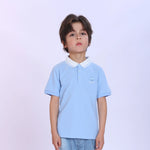 Badge Fashion Polo Shirt For Boys Blue Image