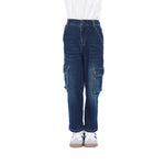 Washed Jeans Classic Pants For Boys Dark Jeans Blue Image