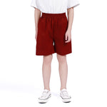 Plain Shorts for Boys Maroon Image