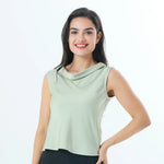 Bean Green Plain Fashion Blouse For Women Image