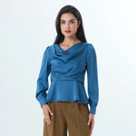 Plain Fashion Blouse For Women Navy Image