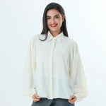 Beige Plain Fashion Shirt For Women Image